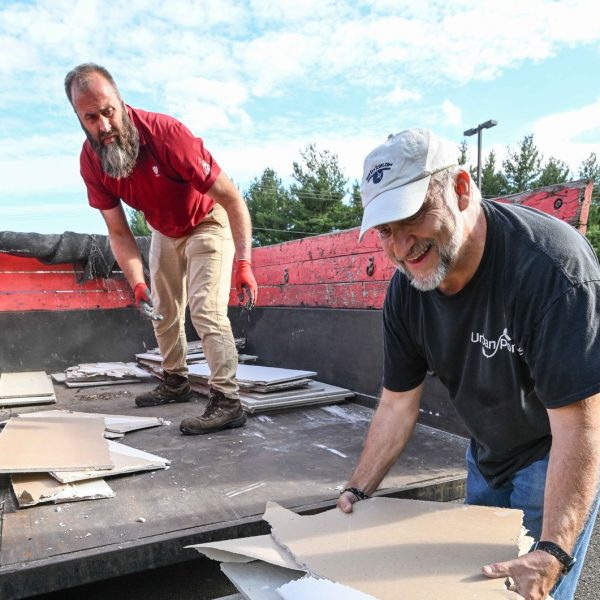 Matt & Webb loading the dump trailer