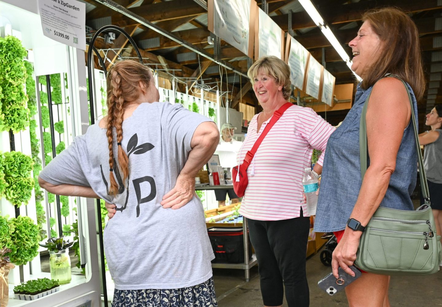 Barbara chatting with the ladies.